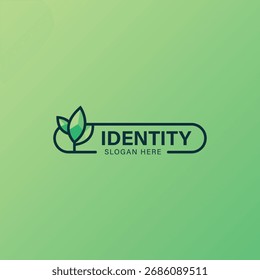 Geometric Leaf and Sprout Logo for Natural Brands with green gradient background. - Powered by Shutterstock - Get 15% off with code: PIKWIZARD15