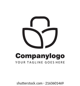 geometric leaf vector icon logo