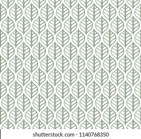 Geometric leaf vector seamless pattern. Abstract vector texture. Art Deco Leaves background.
