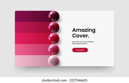 Geometric leaflet design vector concept. Modern realistic balls book cover template.