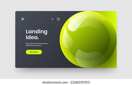 Geometric leaflet vector design layout. Trendy realistic balls handbill illustration.