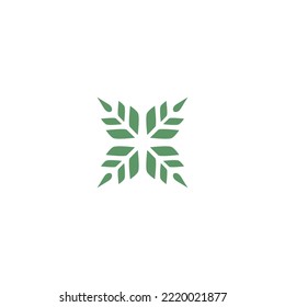 geometric leaves logo icon vector template