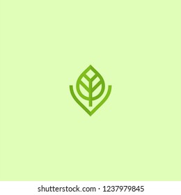 geometric leaves logo vector icon
