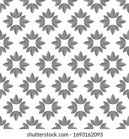 Geometric leaves seamless vector pattern