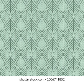 Geometric leaves vector seamless pattern. Abstract vector texture. Leaf background.