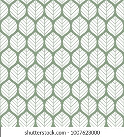 Geometric Leaves Vector Seamless Pattern. Abstract Vector Texture. Leaf Background.