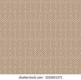 Geometric leaves vector seamless pattern. Abstract vector texture. Leaf background.