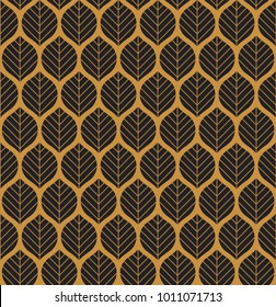 Geometric leaves vector seamless pattern. Abstract vector texture. Leaf background.
