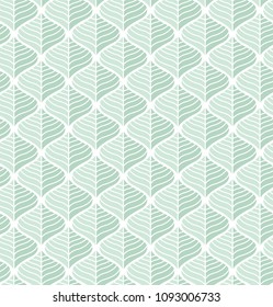 Geometric leaves vector seamless pattern. Abstract vector texture. Leaf background.