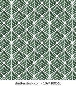 Geometric leaves vector seamless pattern. Abstract vector texture. Leaf background.