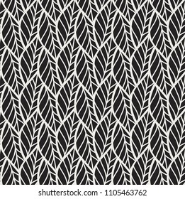 Geometric leaves vector seamless pattern. Abstract vector texture. Leaf background.