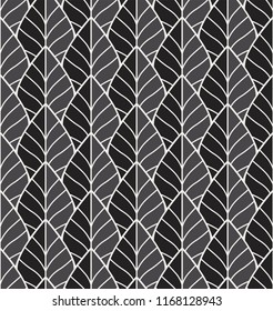 Geometric leaves vector seamless pattern. Abstract vector texture. Leaf background.