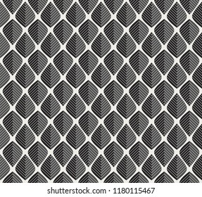 Geometric leaves vector seamless pattern. Abstract vector texture. Leaf background.