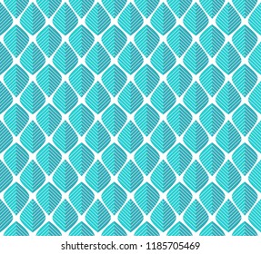 Geometric leaves vector seamless pattern. Abstract vector texture. Leaf background.