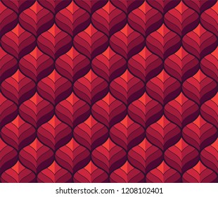 Geometric leaves vector seamless pattern. Abstract vector texture. Leaf background.