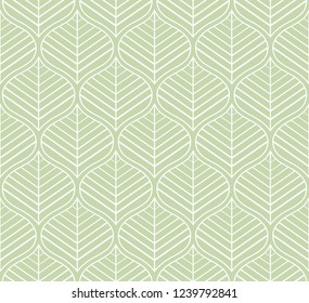 Geometric leaves vector seamless pattern. Abstract vector texture. Leaf background.