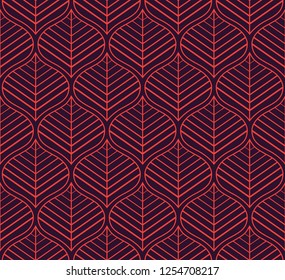 Geometric leaves vector seamless pattern. Abstract vector texture. Leaf background.