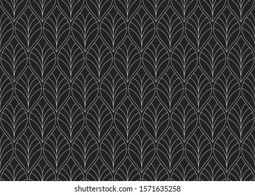 Geometric leaves vector seamless pattern. Abstract vector texture. Leaf background.