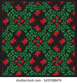 
Geometric leaves vector seamless pattern. Abstract vector texture. Leaf background.