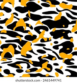 Geometric leopard brush line color and black pattern background abstract texture art print design