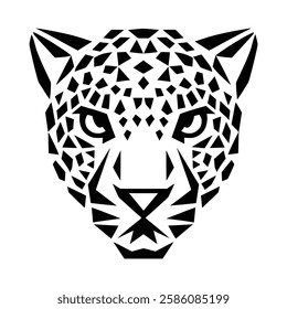 Geometric Leopard Head Design Art vector Illustration. cheetah, leopard, jaguar