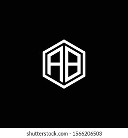 geometric letter AB logo design vector. Hexagon initial logo concept for business company