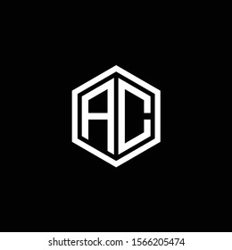 geometric letter AC logo design vector. Hexagon initial logo concept for business company