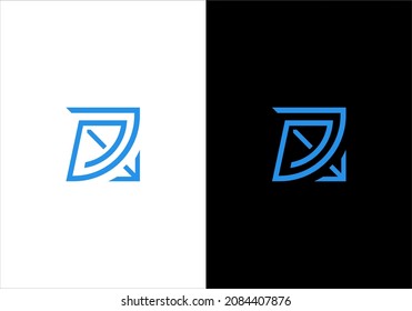 geometric letter arrow logo design