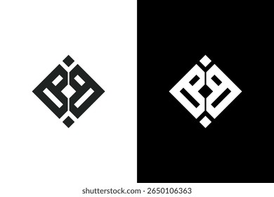 Letra geométrica B Diamond Logo Design