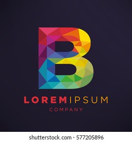 Geometric Letter B Icon and Logo Template.