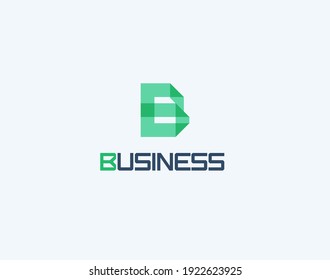 Letra geométrica B, monograma de cinta azul con superposición y efecto de transparencia. Logo versátil y moderno para negocios y ciencia, plantilla moderna de logotipo, ilustración vectorial aislada.