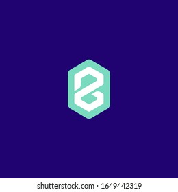 geometric letter b within hexagon logo template