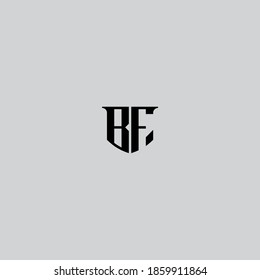 Geometric Letter BF monogram logo forms a shield