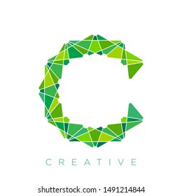 geometric letter C logo design vector