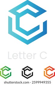 Geometric Letter C Logo Design Hexagon Letter C Logo