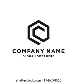 Geometric Letter C Logo Template Design Vector in polygon shape