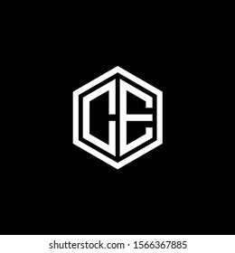 geometric letter CE logo design vector. Hexagon initial logo concept for business company