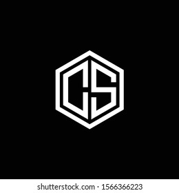 geometric letter CS logo design vector. Hexagon initial logo concept for business company