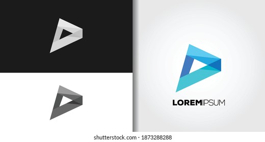 geometric letter d logo set idea template vector
