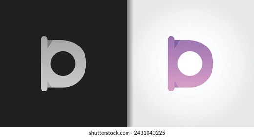 geometric letter d logo set