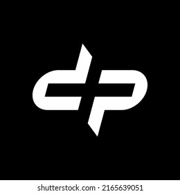 Geometric letter D P logo design template