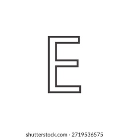 Diseño geométrico del logotipo de la letra E, Vector moderno del alfabeto del contorno, símbolo inicial minimalista para la marca Corporativa y la identidad tecnológica