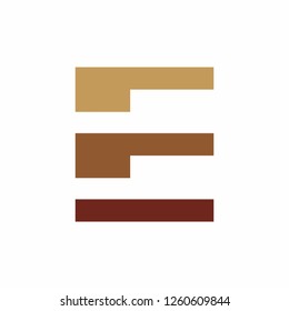 Geometric Letter E Square Wood Business Company Vector Logo Design