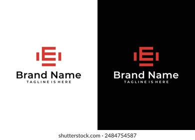 geometric letter E vector logo