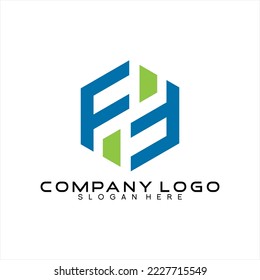 Geometric letter F and F vector logo design.