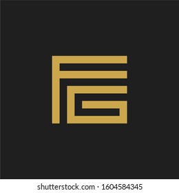 Geometric letter FG logo design template
