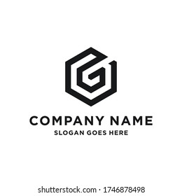Geometric Letter G Logo Template Design Vector in polygon shape