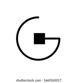 Geometric Letter G with square logo design template element. Stock Vector illustration isolated on white background.