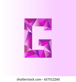 Geometric letter G using Low Poly design. Polygon vector alphabet letter G. Abstract creative hand drawn vector. Logo design.