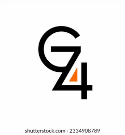 Geometric letter G74 vector logo design.